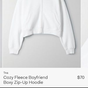 ARITZIA WHITE ZIP UP HOODIE!🤍